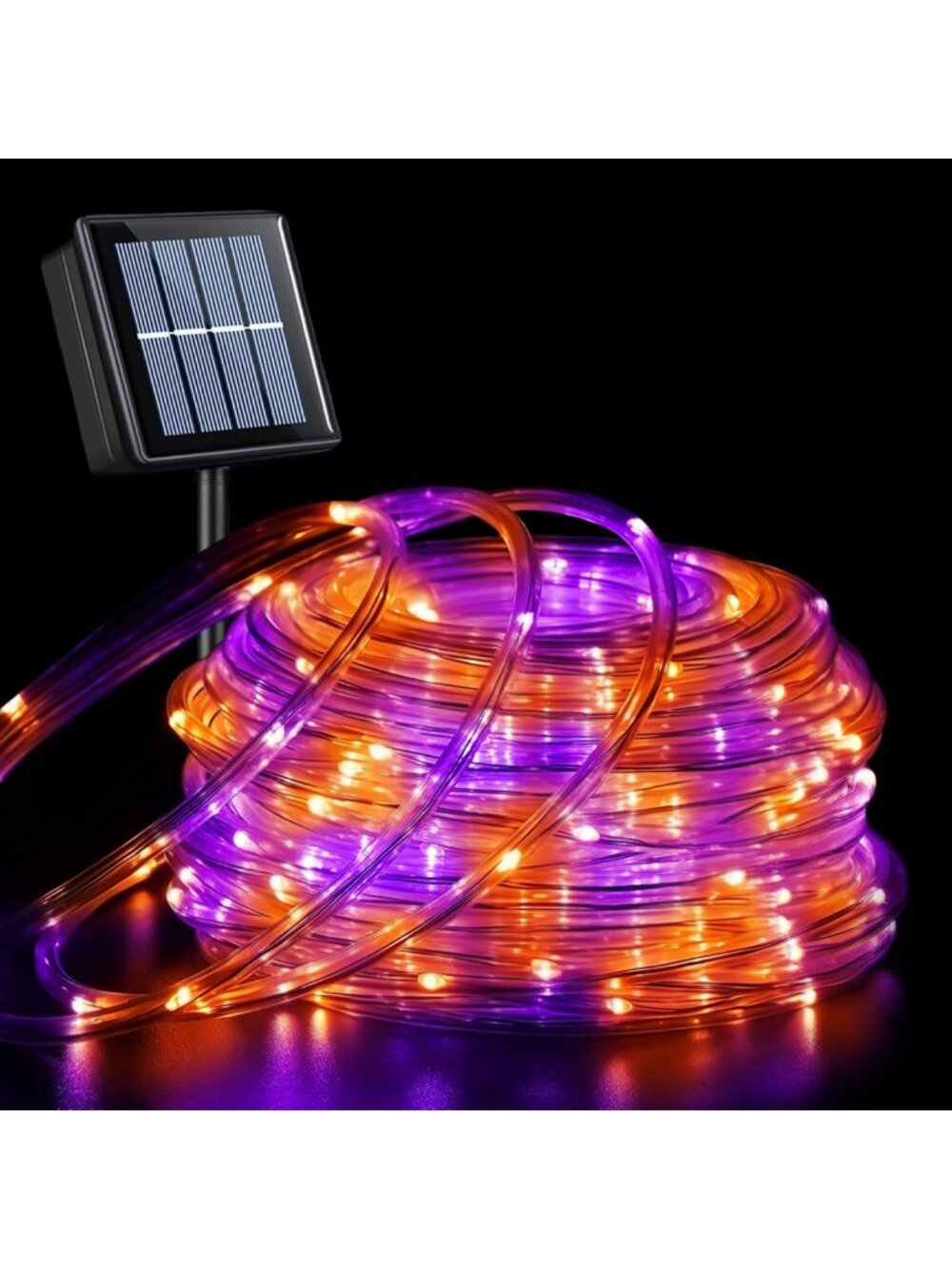 66ft 200 LED Orange & Purple Solar Halloween String Lights, Waterproof, 8 Modes